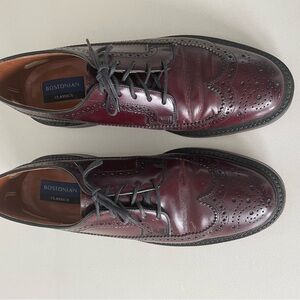Bostonian Men's Burgundy Leather Brogue Oxfords